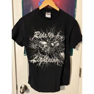 Tennessee River Mens Medium Graphic T Shirt Ride The Lightning Motorcycle 90s